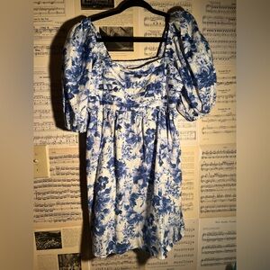 Abercrombie & Fitch Blue and White Floral Emerson Dress